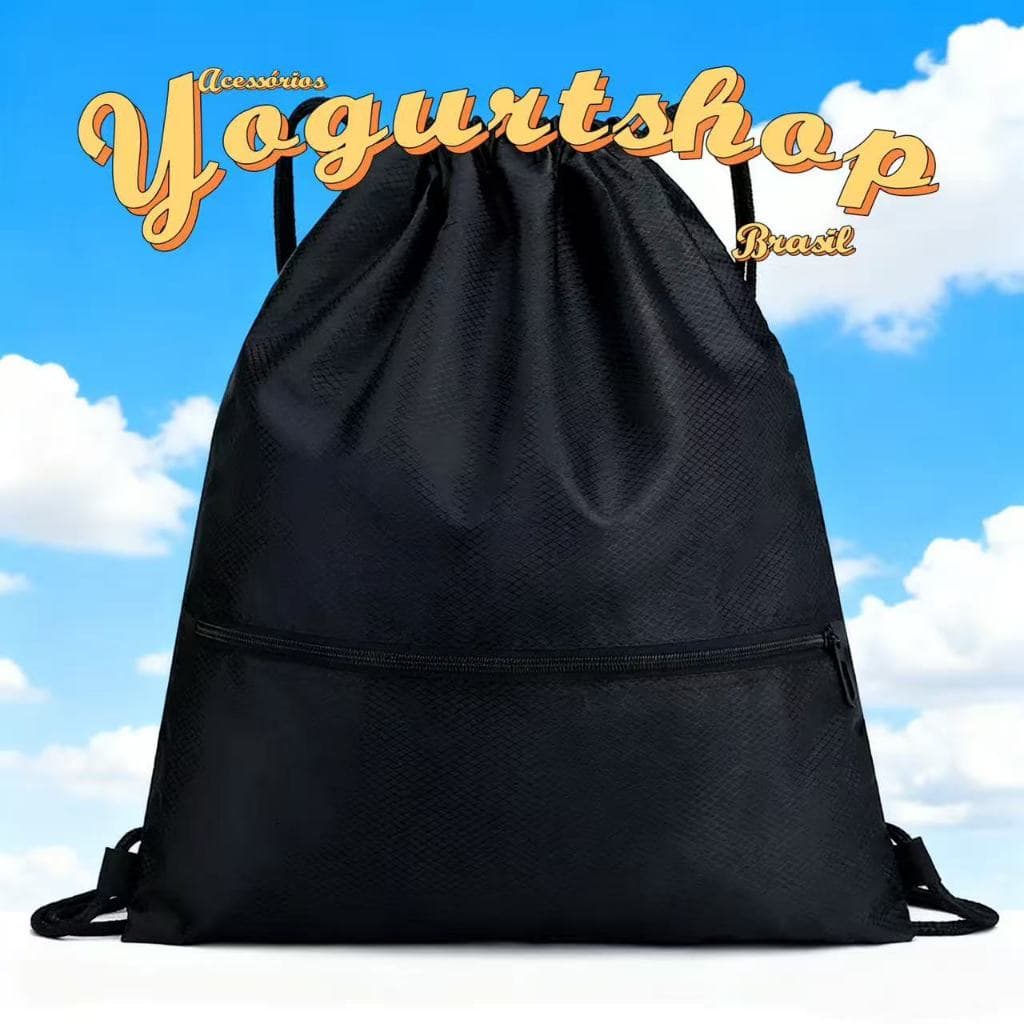 Mochila Saco Esporte Preto Bolsa Academia Passeio Unisex Preta