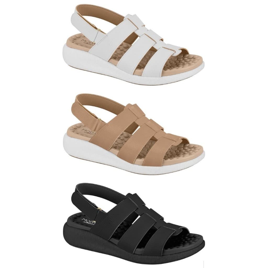 Sandália Anabela Feminina Modare Ultraconforto Palmilha Massageadora Leve Ortopédica 7206.205