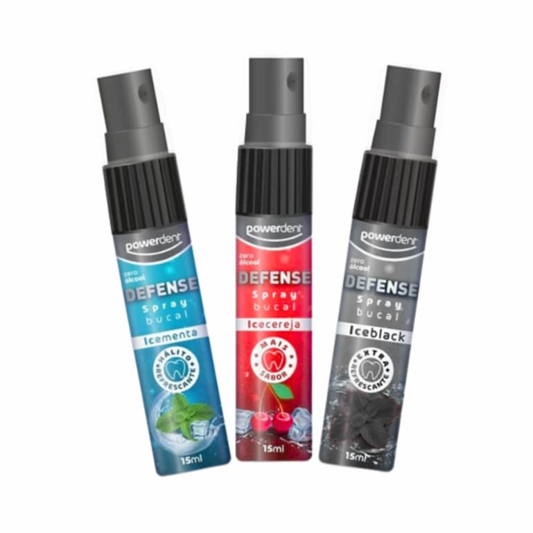 Kit Spray bucal 15ml Powerdent Hálito Super Refrescante