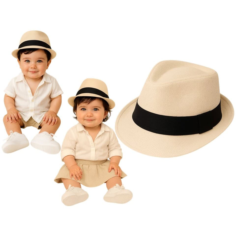 Chapéu Moda Panamá Bebê Infantil menino menina fedora Unissex