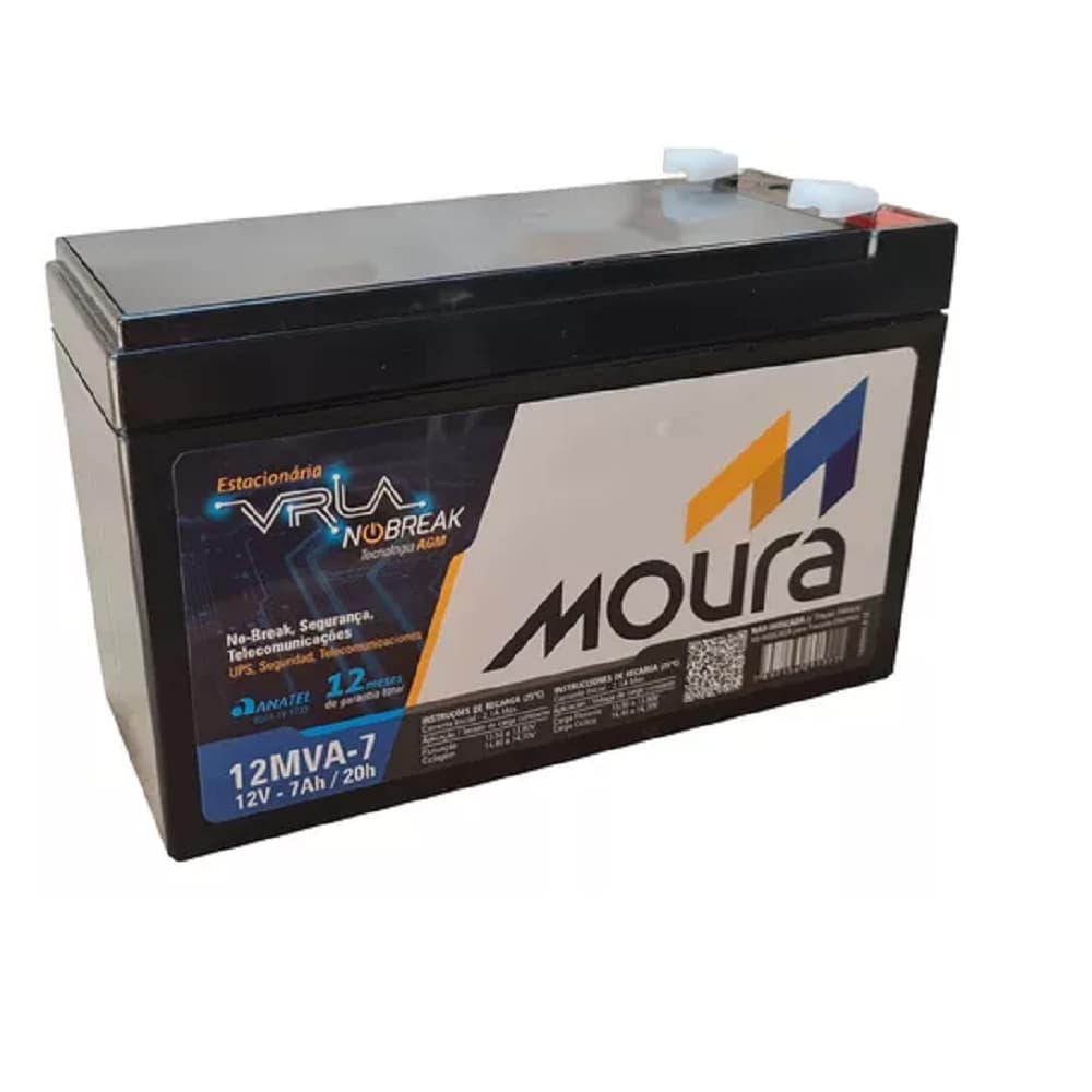 Moura Bateria Nobreak 7Ah Alarme Câmeras Cerca Elétrica Original