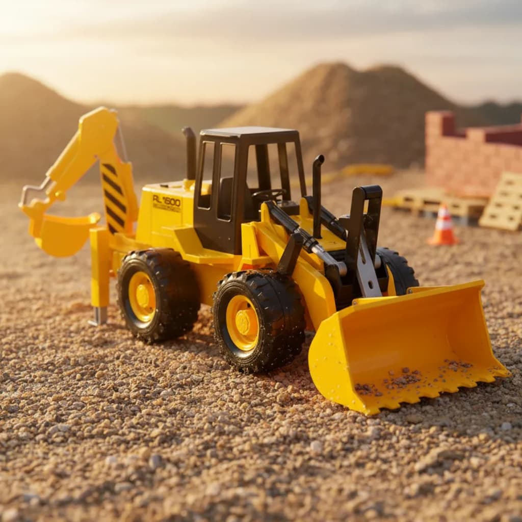 Retro Escavadeira RL - 1600 Totalmente Articulada Grande - Silmar Brinquedos