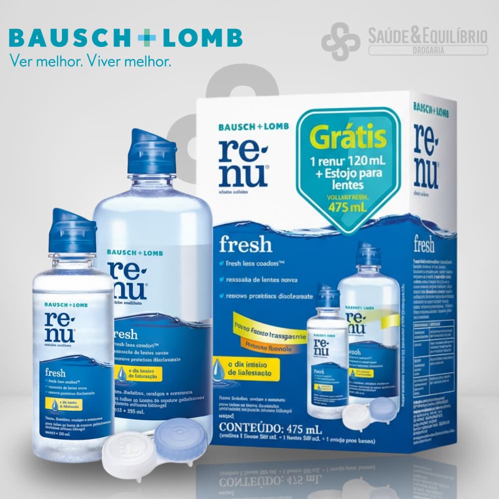 Solução Multiuso Renu Fresh Bausch + Lomb com Estojo p/ Lentes de Contato