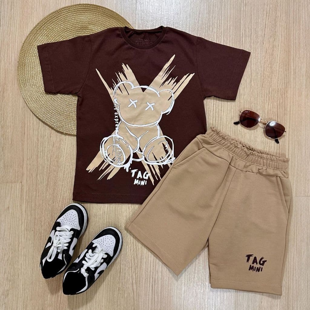 Conjunto Infantil Masculino Kit Camisa + Bermuda