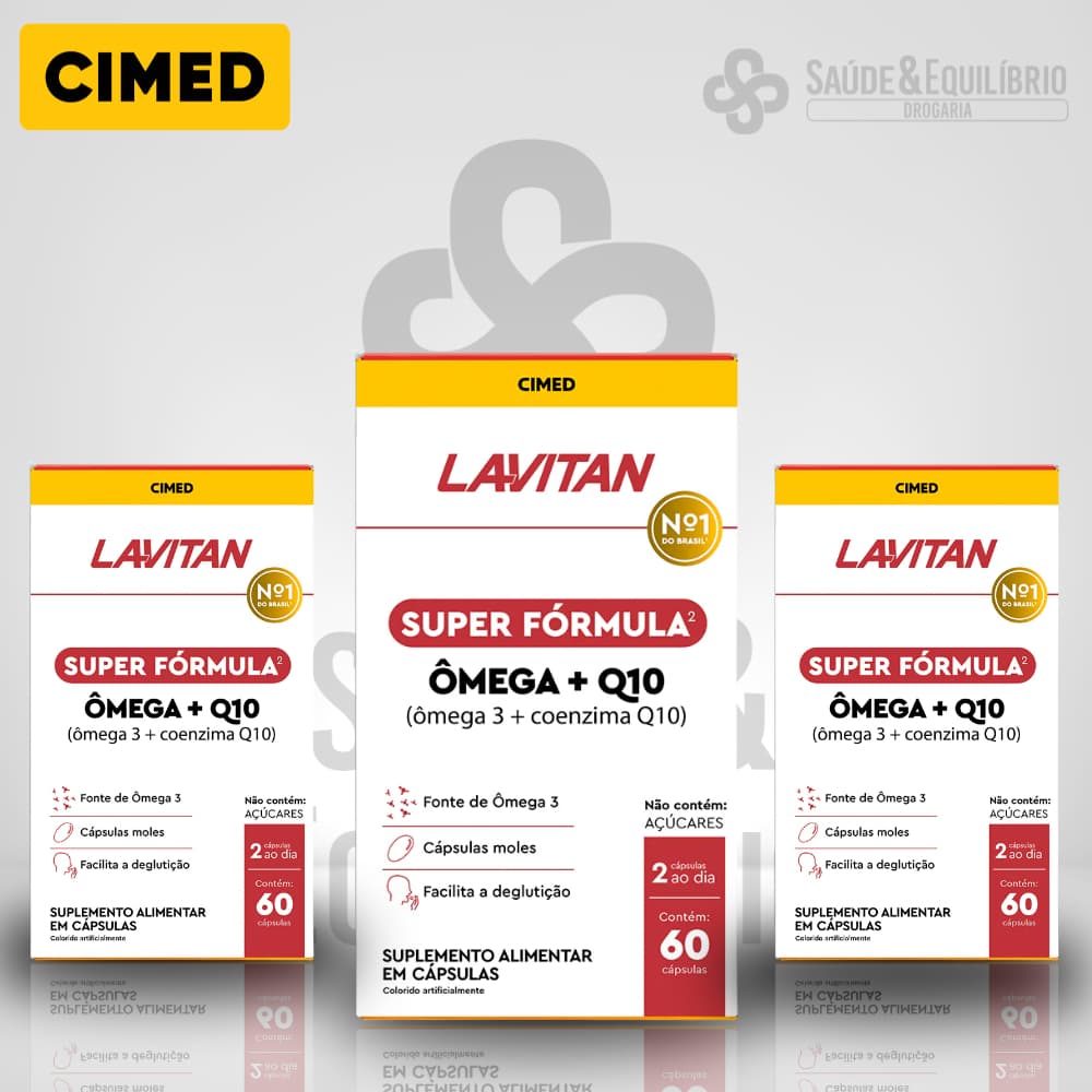 Lavitan Super Fórmula Ômega + Q10 – Energia, Antioxidante e Saúde do Coração 60 Cápsulas