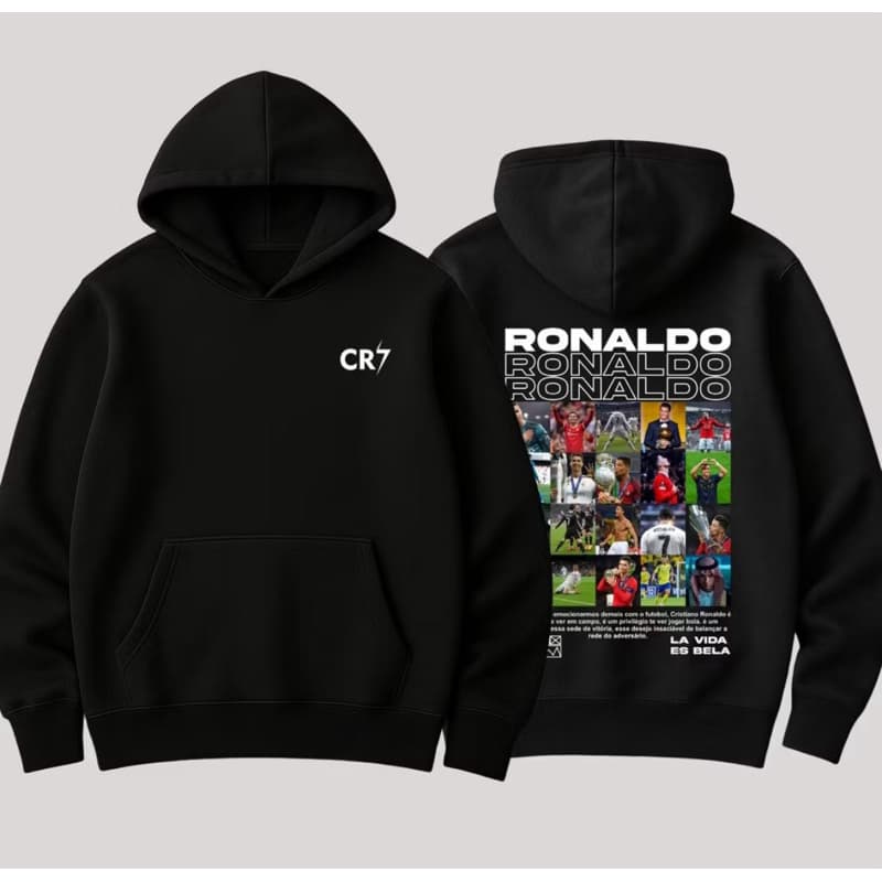 Moletom CR7 Cristiano Craque Ronaldo Unissex Robozão Futebol Idolo 100% Algodão