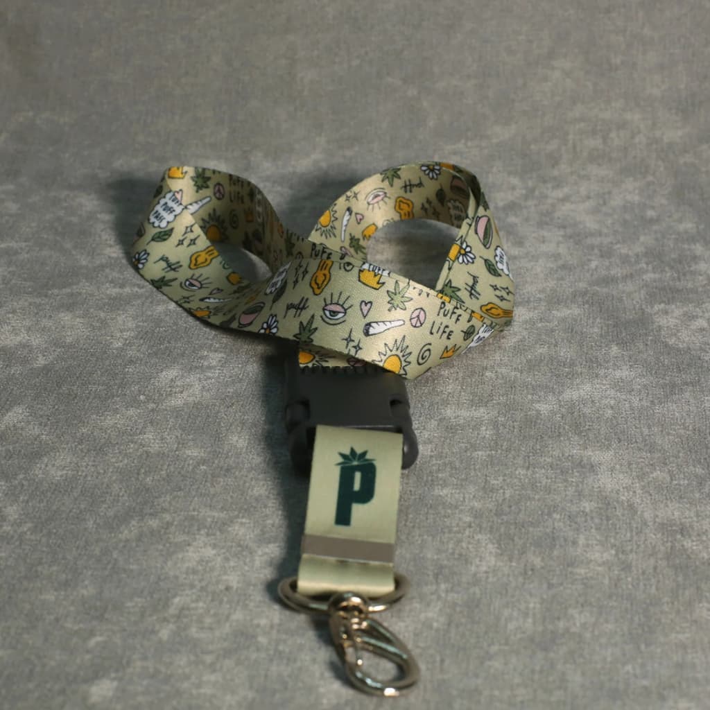 Cordão Chaveiro Puff Life 420 C/ Trava Clip de Segurança Cultura Dab Squada Original