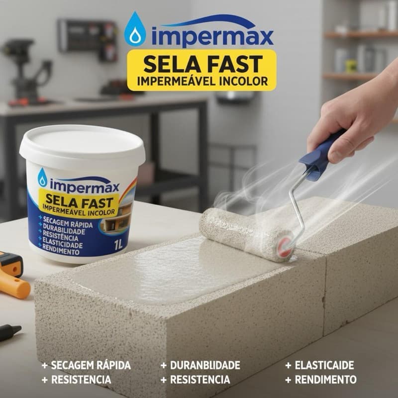 Impermeabilizante invisível liquido Multi uso - SELA FAST, Box Pia Ralo Trinca Telha Vaso