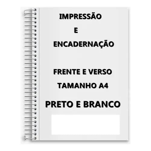 A4 Impressões e encadernações de apostilas até 900 páginas PRETO BRANCO Frente e verso ENVIO RÁPIDO