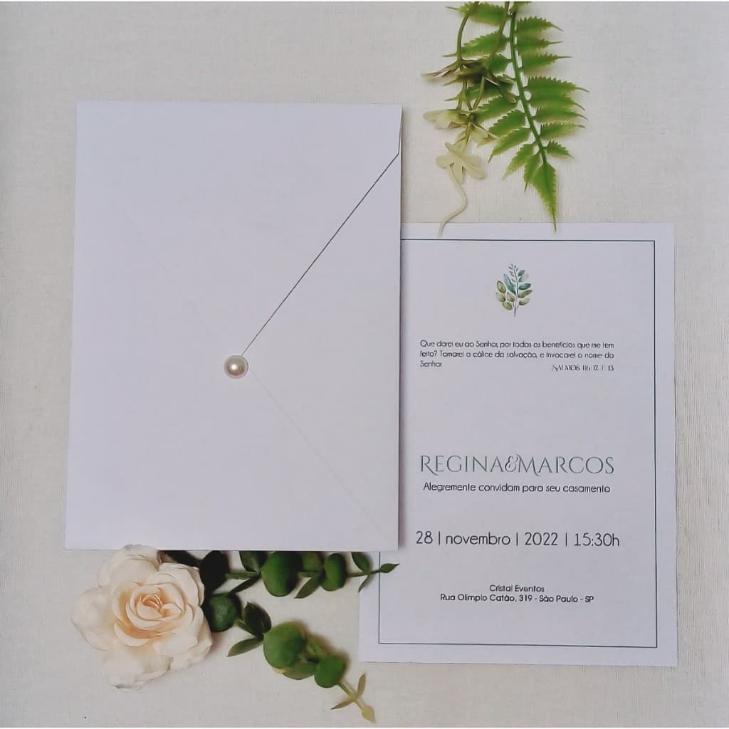 Envelopes para Convites Bico Vertical Convite Branco Liso 240g 16x22cm