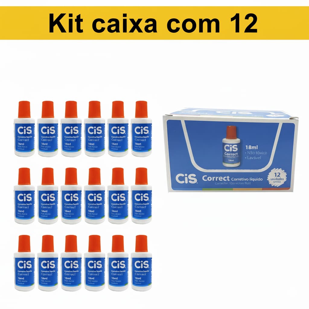 Corretivo Escolar CIS 18ml – Líquido, Prático e Econômico | Venda no Atacado