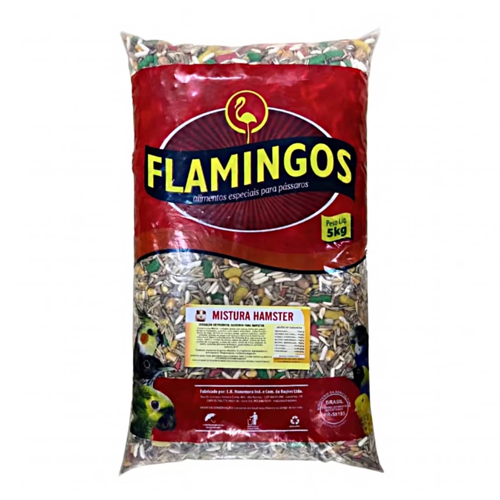 Ração Flamingos para Hamster, Chinchila,  Porquinho da Índia e Outros Roedores Pacote de 5Kg