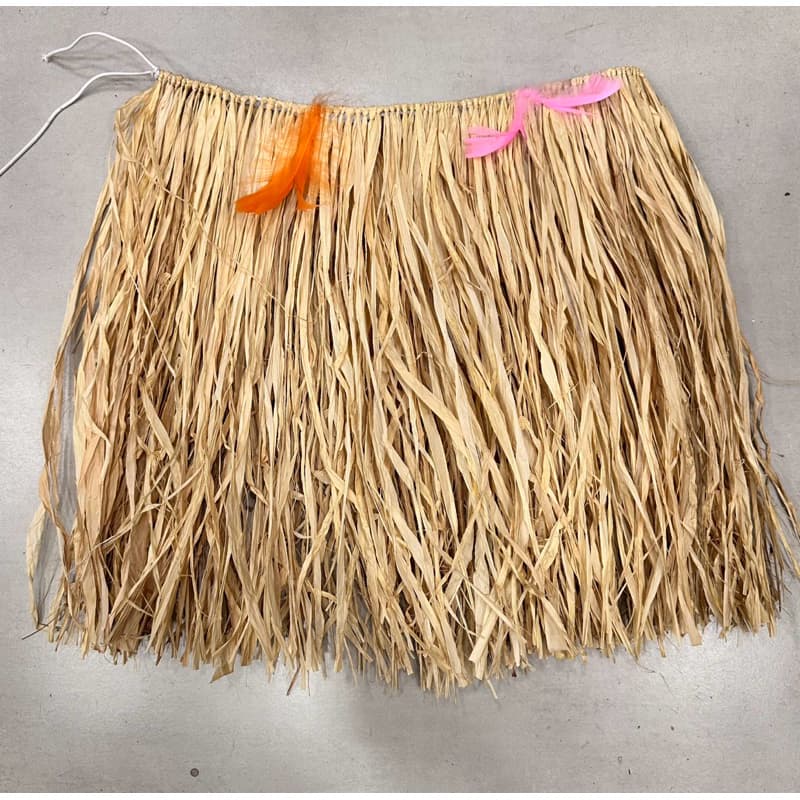 Saia de palha com elastico para fantasia de índio