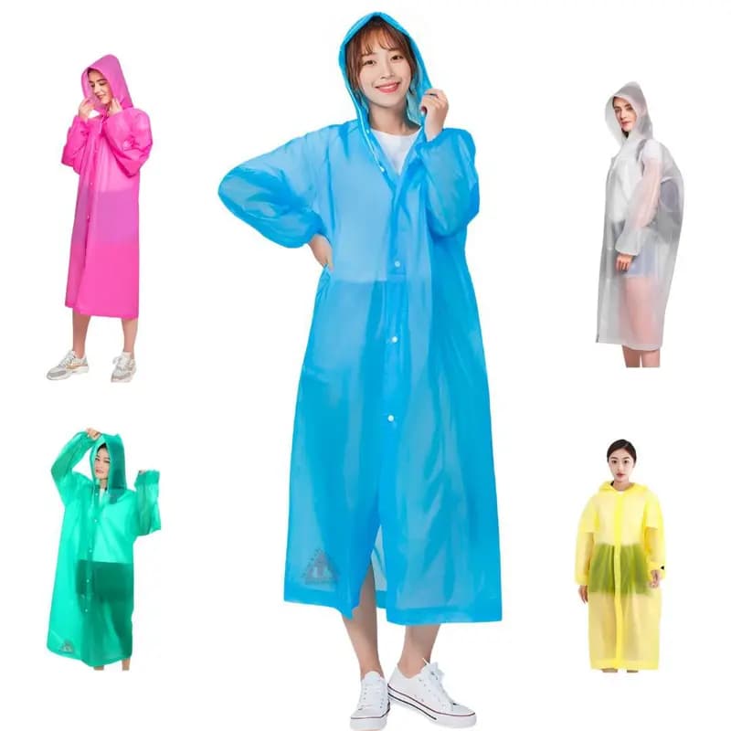 Capa De Chuva Adulto Unissex Reutilizável Resistente Com Capuz Passeio Adulto Eva