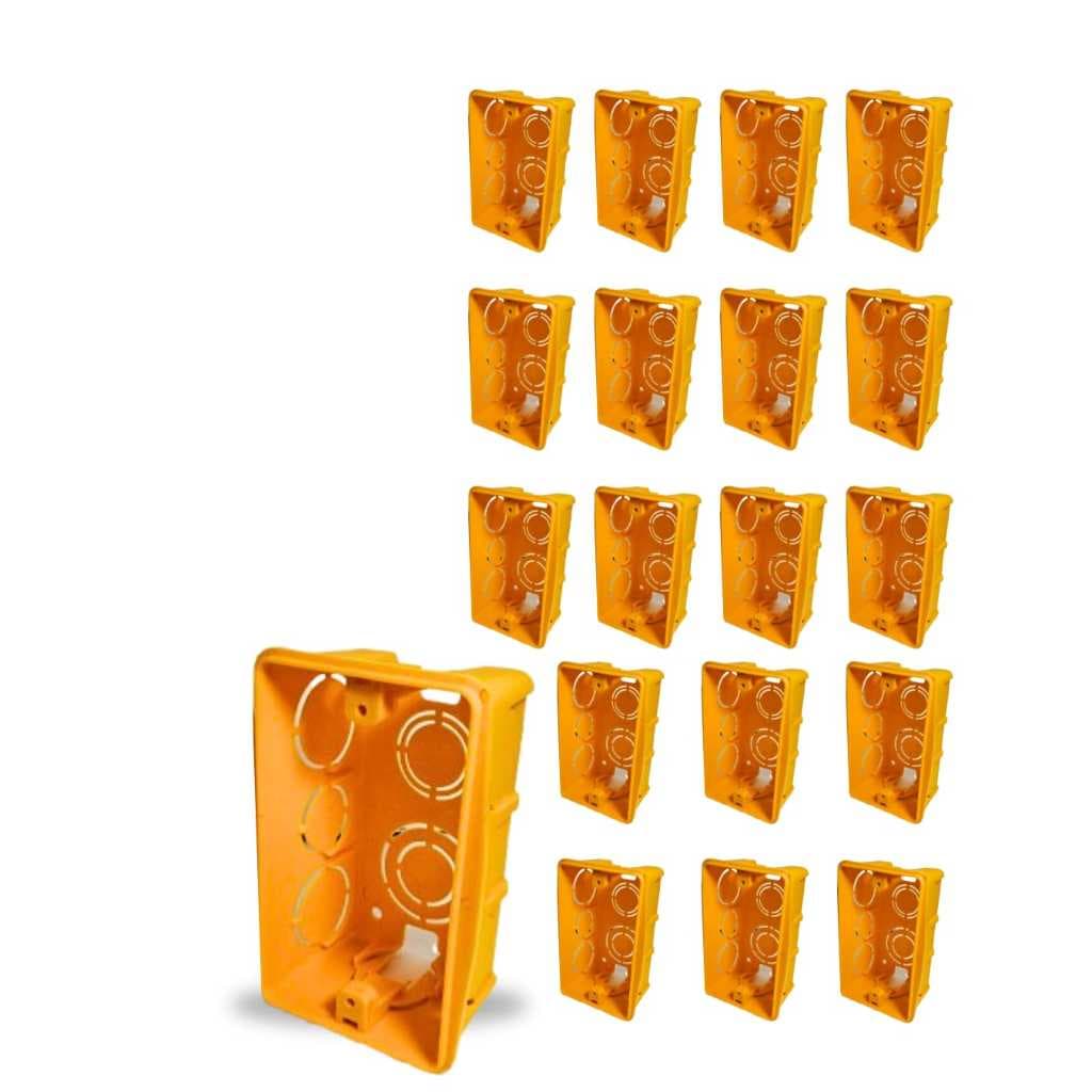 kit 20 Caixas de Luz 4x2 Reforçada P/ Tomada Interruptor Embutir Amarelo/preto. Reforma, Construção, Elétrica