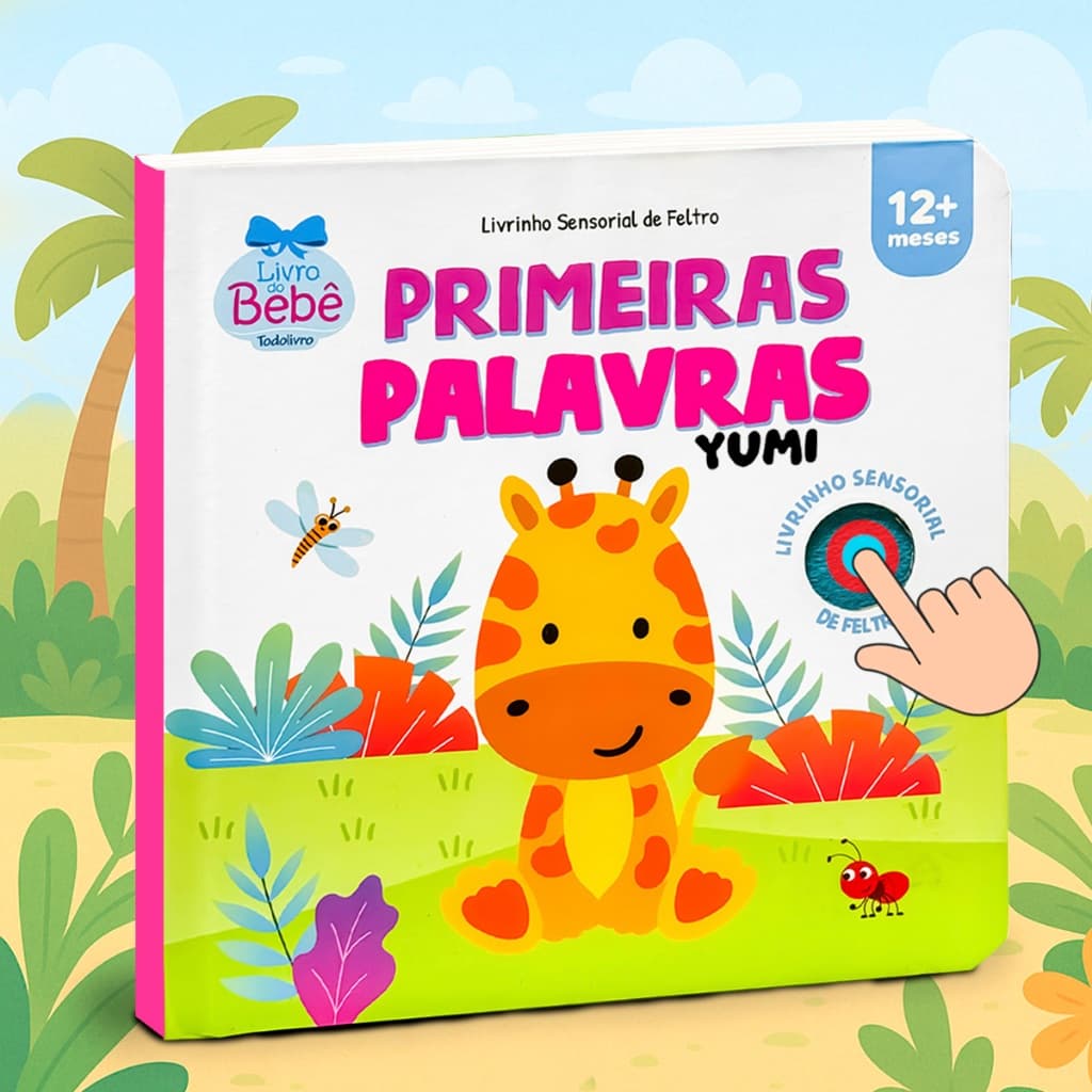 Livro Infantil Bebê Minhas Primeiras Palavras Sensorial De Feltro Montessori Capa Dura Premium
