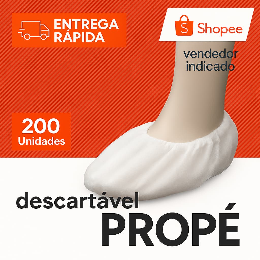 Sapatilha Propé Descartável TNT Branca 100 Unidades | Uso Hospitalar e Estético | Higiênica e Segura