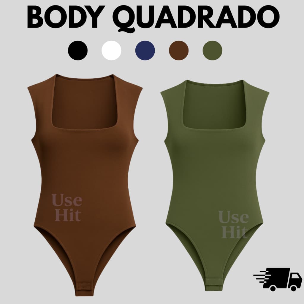 Body Quadrado Suplex Feminino Bori Alça Grossa Estilo Blogueira Collant Tendencia