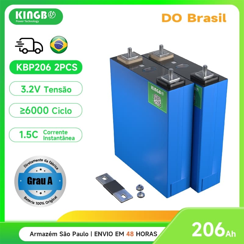 Kingbo Power 2PCS 206Ah lifepo4 Bateria 3.2V Grau A Bateria para sistema solar off-grid