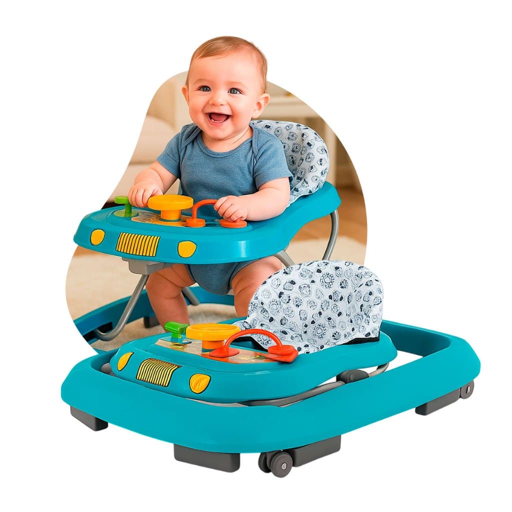 Andador Infantil Musical com regulagem Azul - Tutti Baby