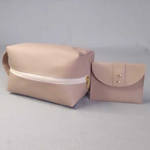 Kit Bolsa Necessaire Estojo Organizadora Feminina e Carteira Porta Cartão