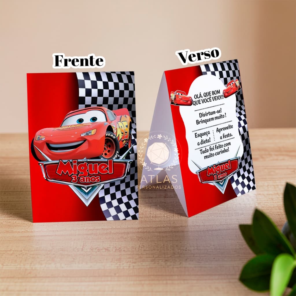 Kit Plaquinhas de agradecimento - Centro de mesa (Mc Queen)