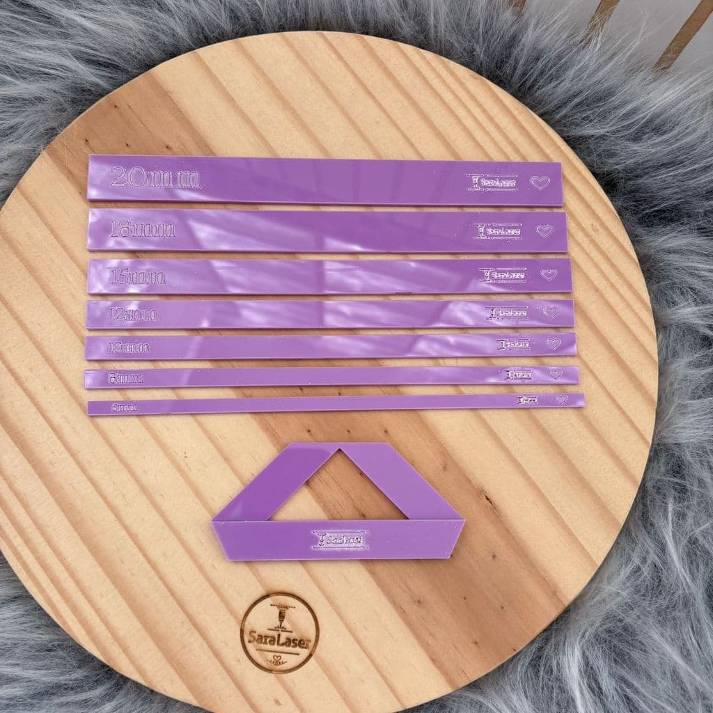 Kit Fio de Cabelo e Régua Cartonagem em Acrílico com 08un