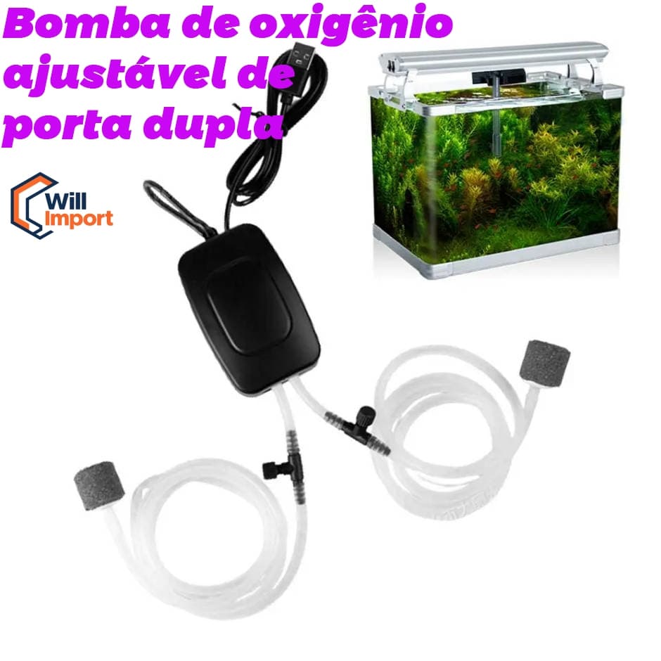 Bomba de Aquário USB Portátil para Oxigenação Eficiente e Econômica em Tanques de Peixes de Água Doce e Salgada