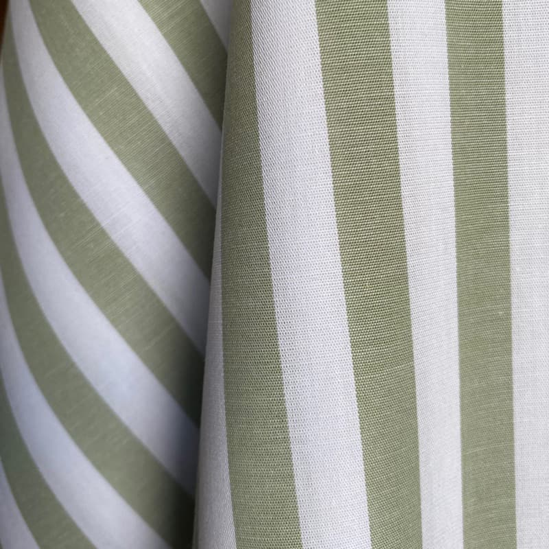 Tecido Tricoline Listrado Médio 230 VERDE MALVA Fio Tinto 100% Algodão