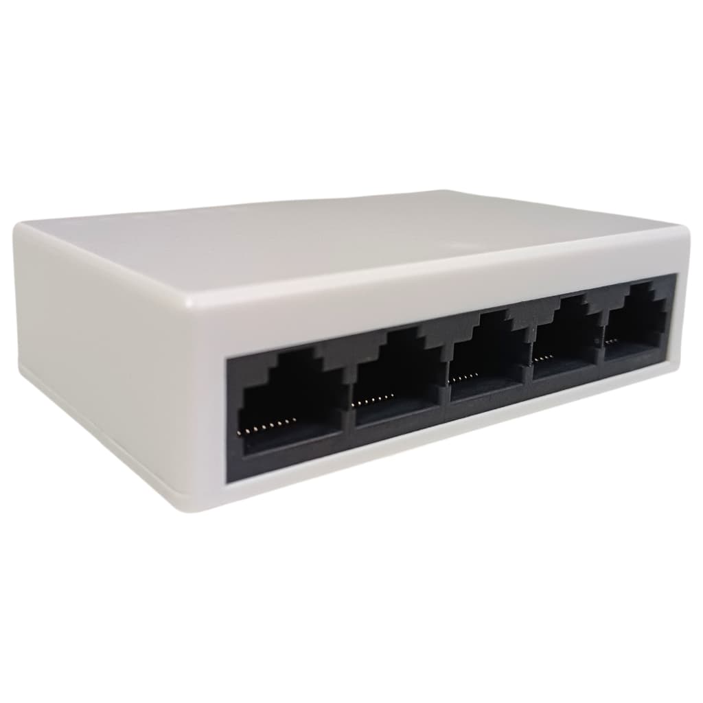 Switch de Rede 5 Portas 10/100Mbps FY-886 RJ45 Plug Play com Fonte