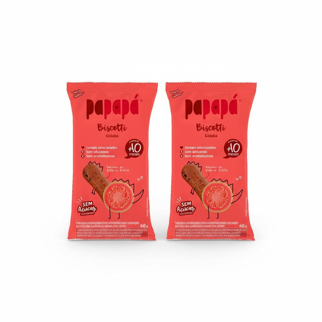 Biscoito Papapá Biscotti - Sabor Goiaba- +10 Meses 60g