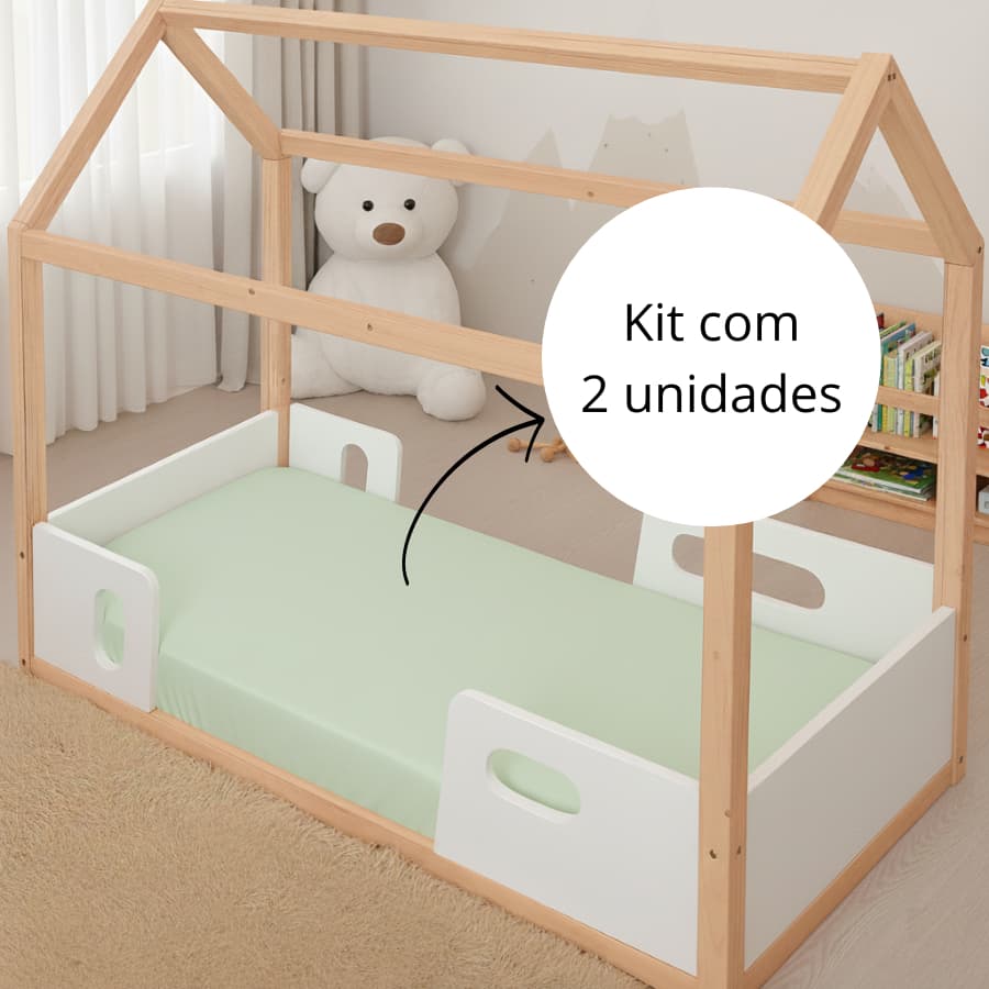 Kit 2 Lençol CAMA MONTESSORIANA Infantil 150X70cm Avulso Percal 400 Fios Com Elástico