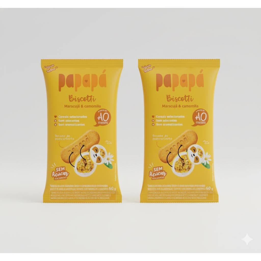 Biscoito Papapá Biscotti Sabor Maracujá - a Partir de 10 Meses 60g