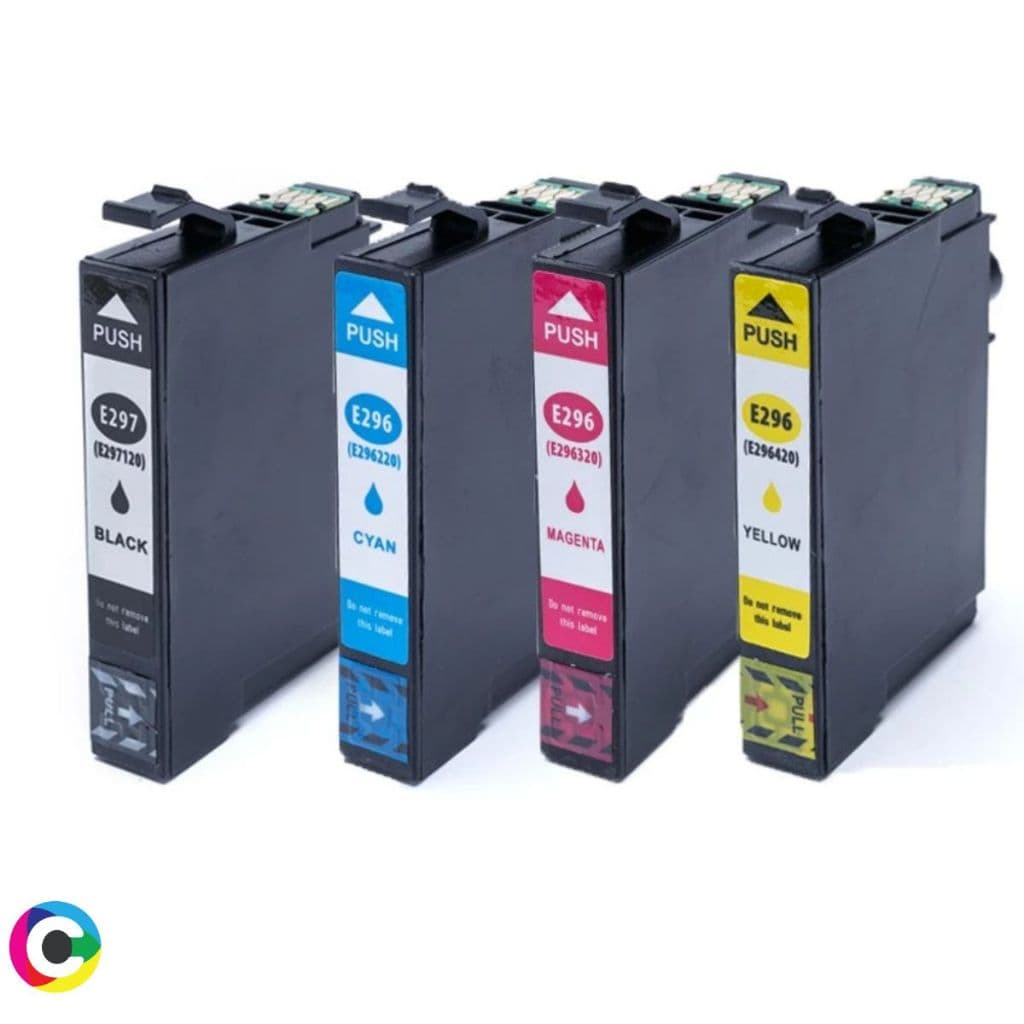 Cartucho Epson Kit 4 Cores T296 T297 XP231 XP241 XP431 XP441 Alta Qualidade Amarelo Azul Preto Ciano