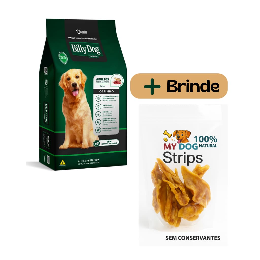RAÇÃO BILLY DOG PREMIUM ADULTOS OSSINHO CARNE