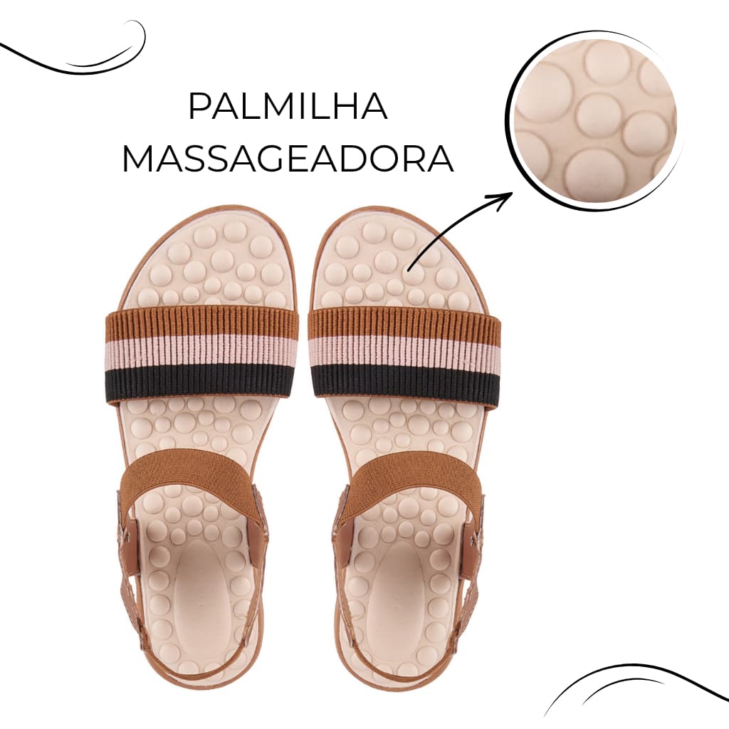 Sandália Papete Feminina Ortopédica com Elástico Confortável Moderna com Palmilha Massageadora