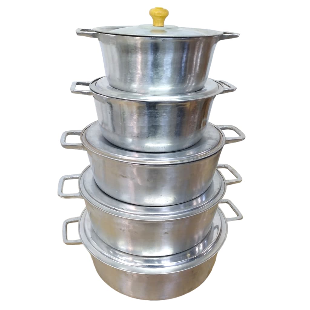 Jogo Panela Aluminio Batida Fundido Grossa Conjunto com 5 Peças Alça aluminio