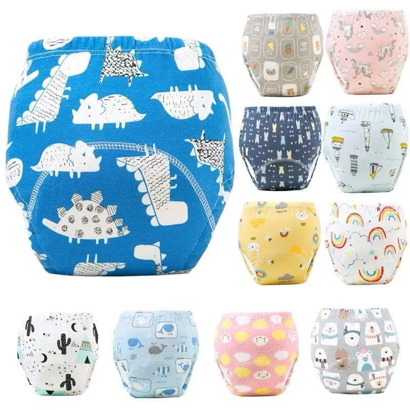 Kit 3/5 Calcinhas Infantil De Algodão Para Desfralde Com Camada Absorvente Confortável Estampa Fofa