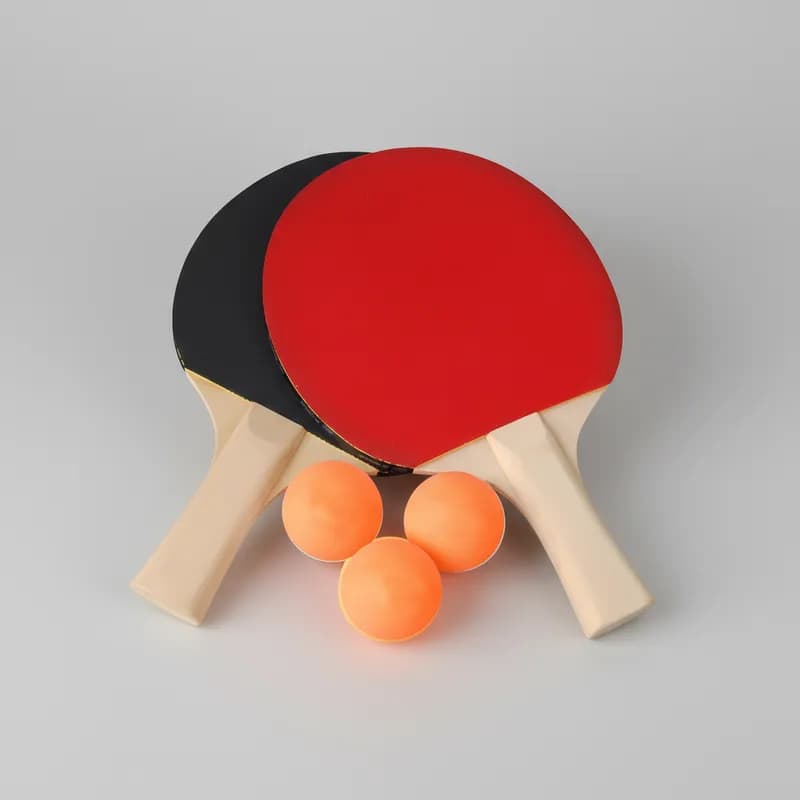 Kit Tênis de Mesa Ping Pong Alta Qualidade Raquetes Anatômicas Confortáveis 3 Bolinhas Resistentes