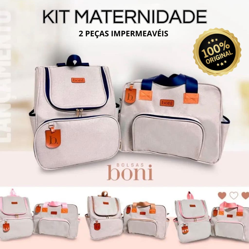 Kit Bolsa De Linho Saída De Maternidade 2 Peças