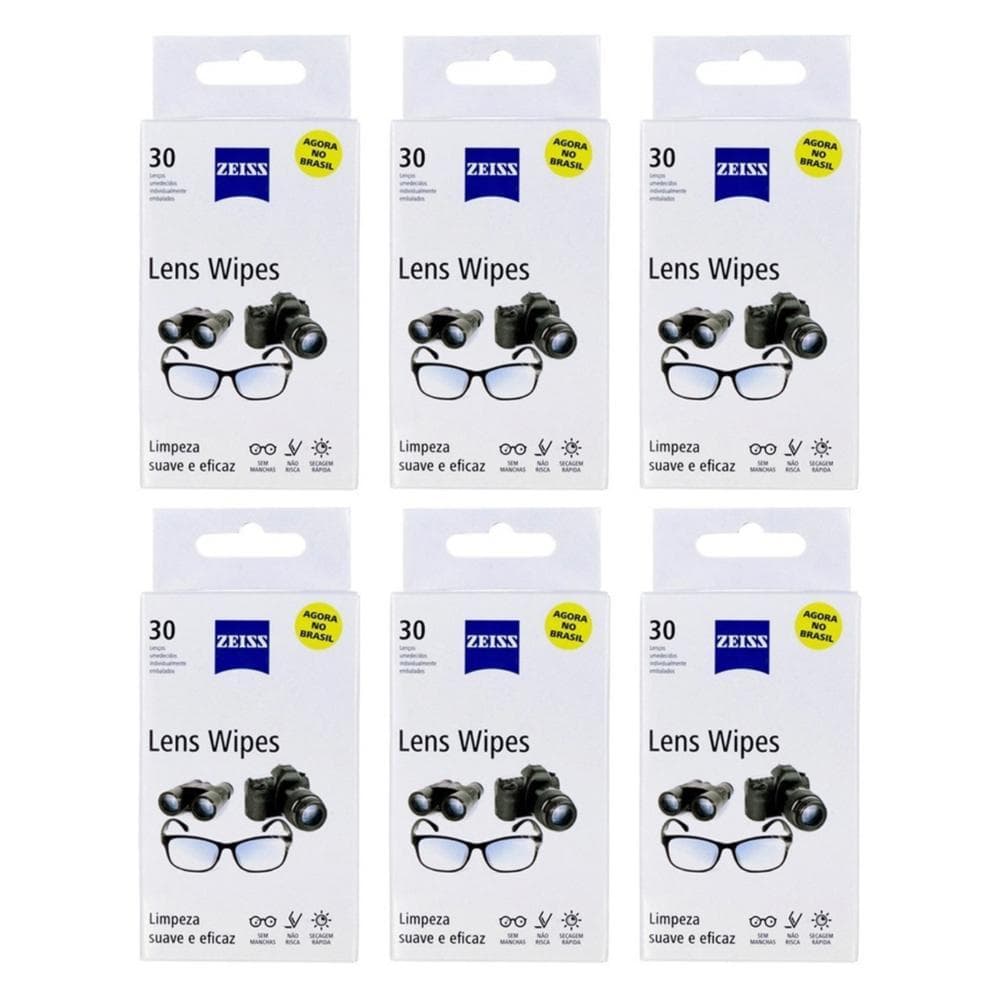 Kit Lenço Zeiss Limpar Lentes De Óculos 6 Caixas - 180 Unidades