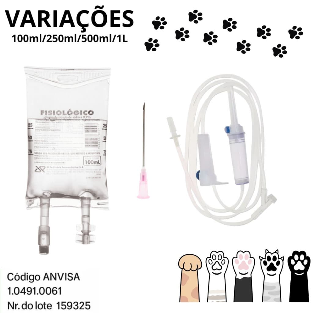 kit 10 bolsa fluidoterapía fisiologico p caes