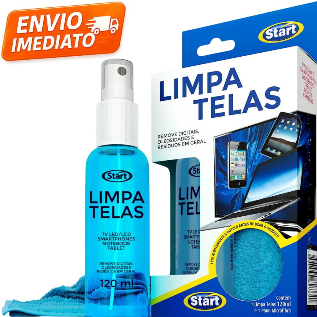 Kit Limpa Telas celular Tv Led Lcd Notebook + Pano de Micro Fibra não risca