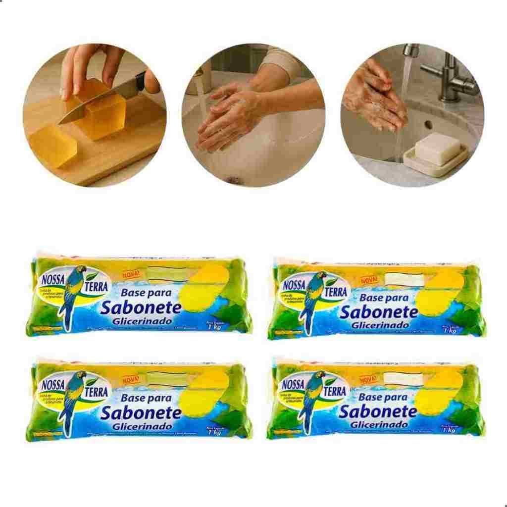 4kg Bases De Glicerina Branca e Transparente Para Sabonete Nossa Terra