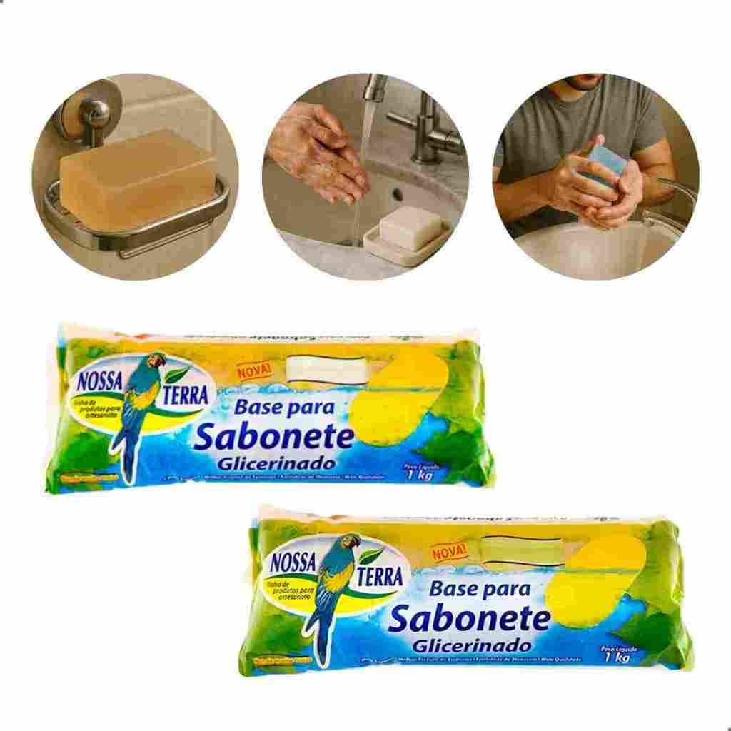 2kg Base Glicerinada Branca e Transparente Sabonetes Glicerinados Nossa Terra