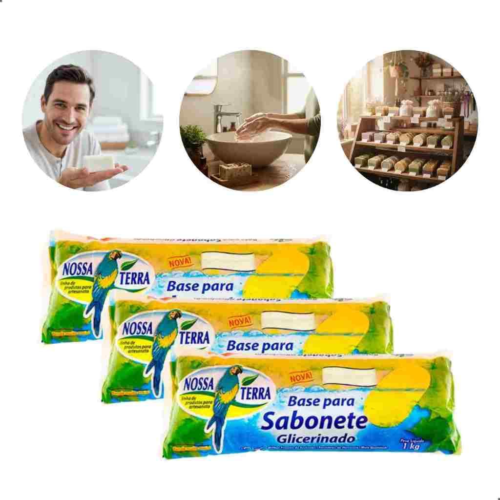 3kg Bases De Glicerina Branca Para Sabonete Nossa Terra