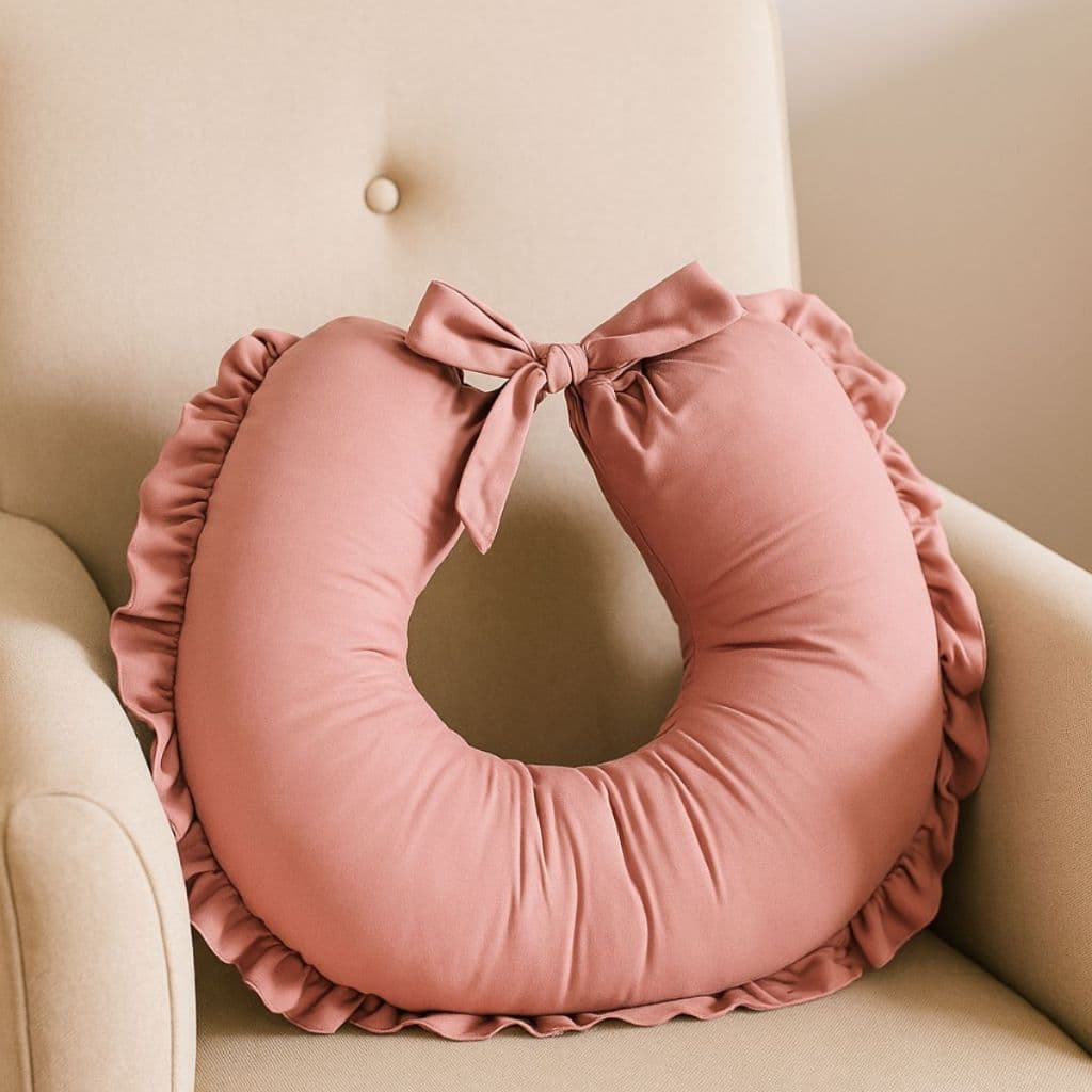Travesseiro Amamentação Almofada Para Bebe Enxoval Menina Menino Cor Rose