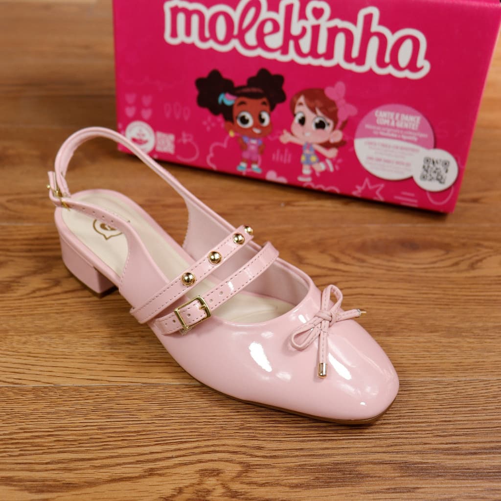 Sapato Molekinha Infantil Fofo Salto Baixo Boneca 2585.103