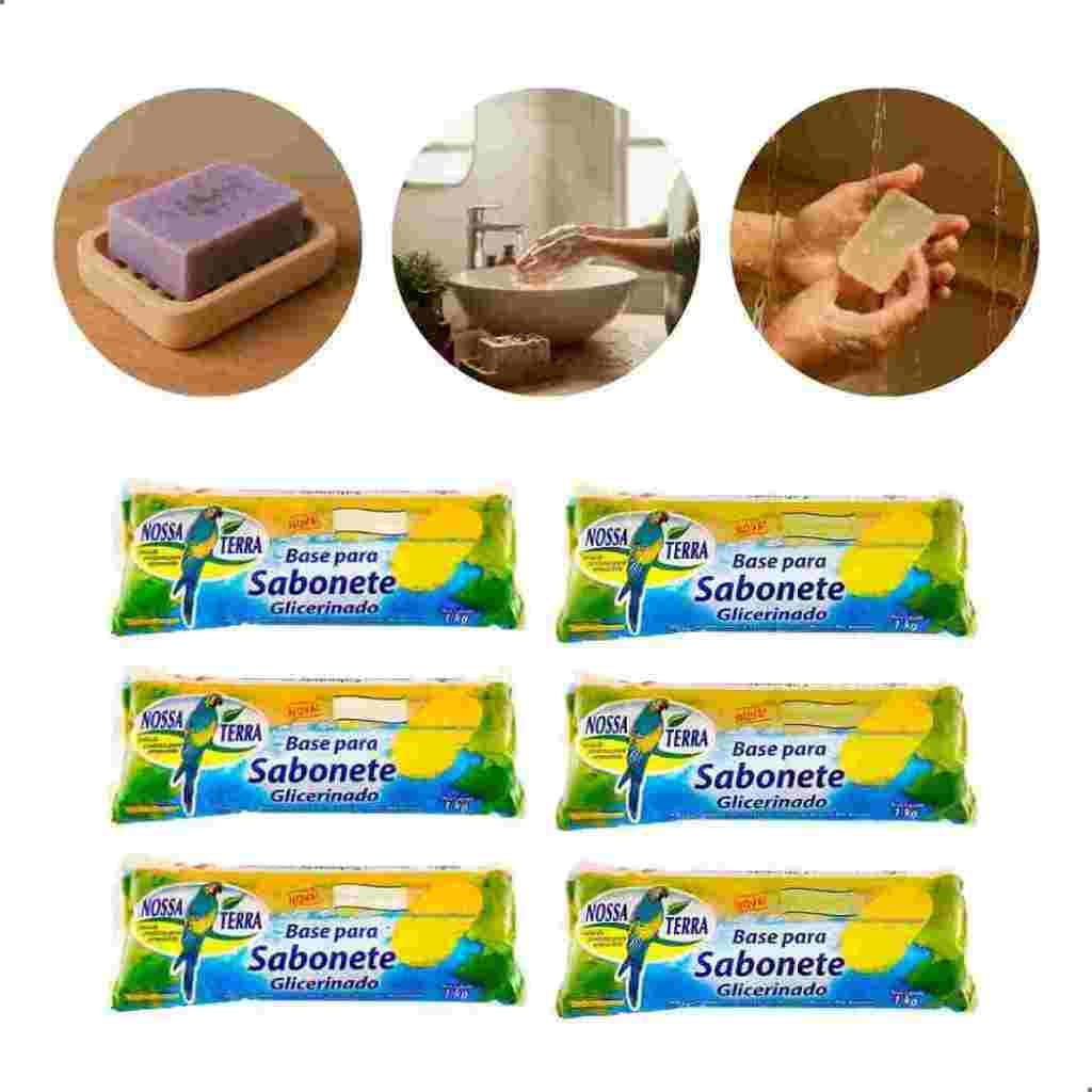 6 Bases Glicerinada Transparente e Branca