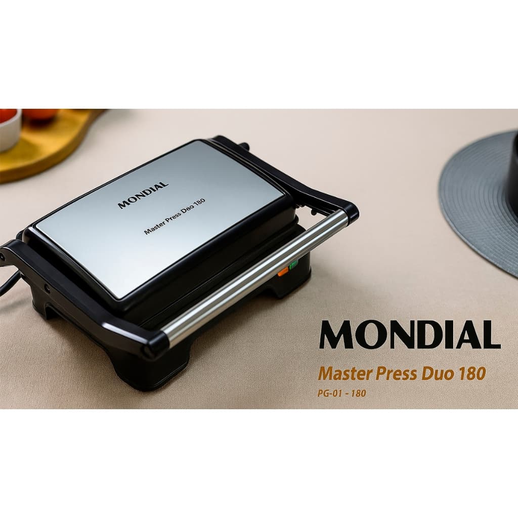 Sanduicheira Master Press Duo 180 Pg-01-180 1000w 110V Preto/inox Mondial Cor Preto
